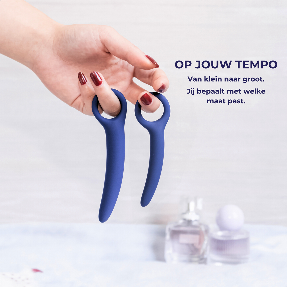 Vaginale dilators met ergonomische lus, in je eigen tempo te gebruiken
