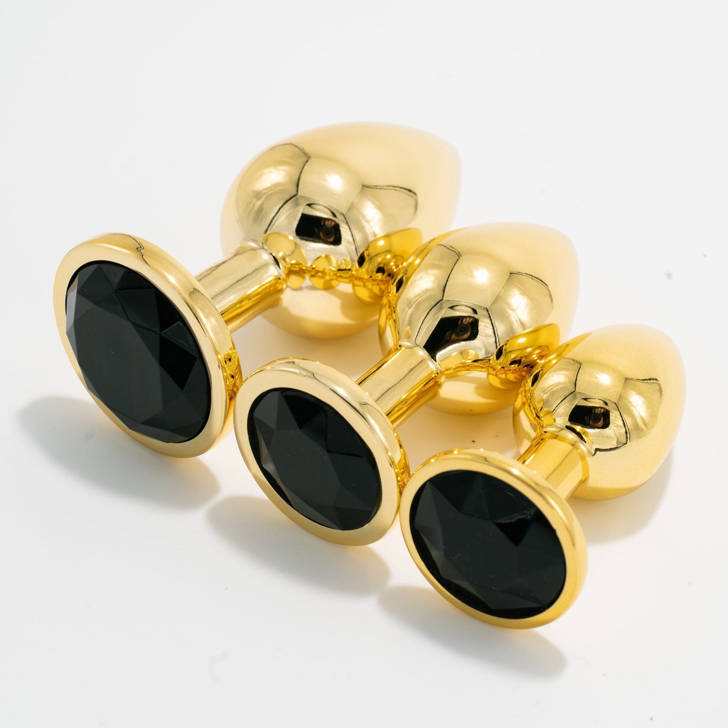 Metaal Gouden Buttplug Set - Zwart - OHYES.nl