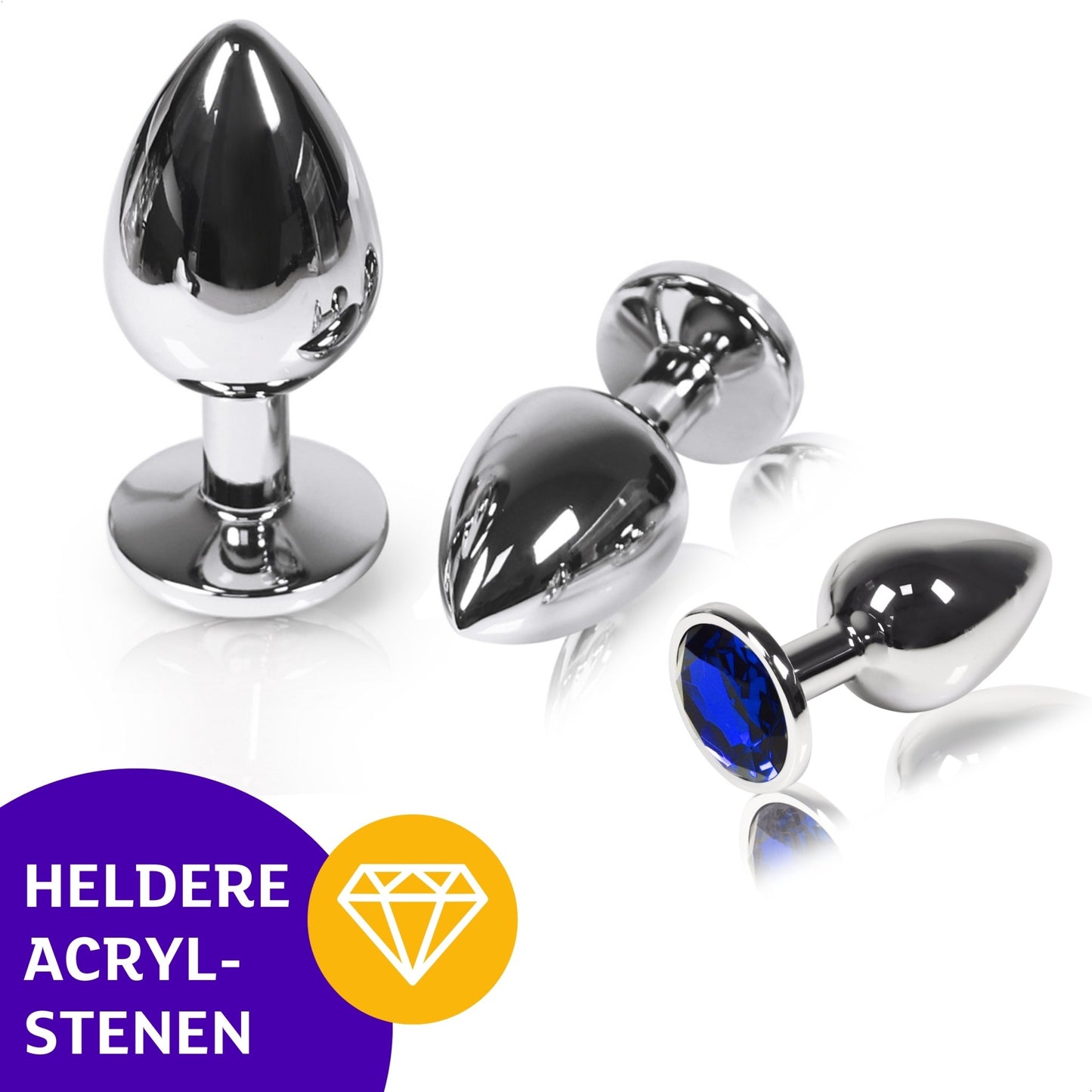 Metalen Buttplug Set - Blauw - OHYES.nl