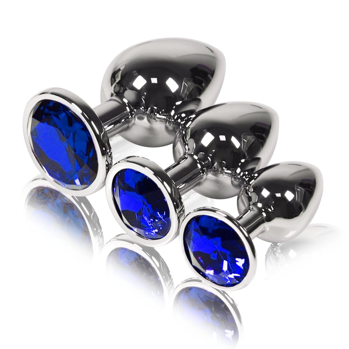 Metalen Buttplug Set - Blauw - OHYES.nl