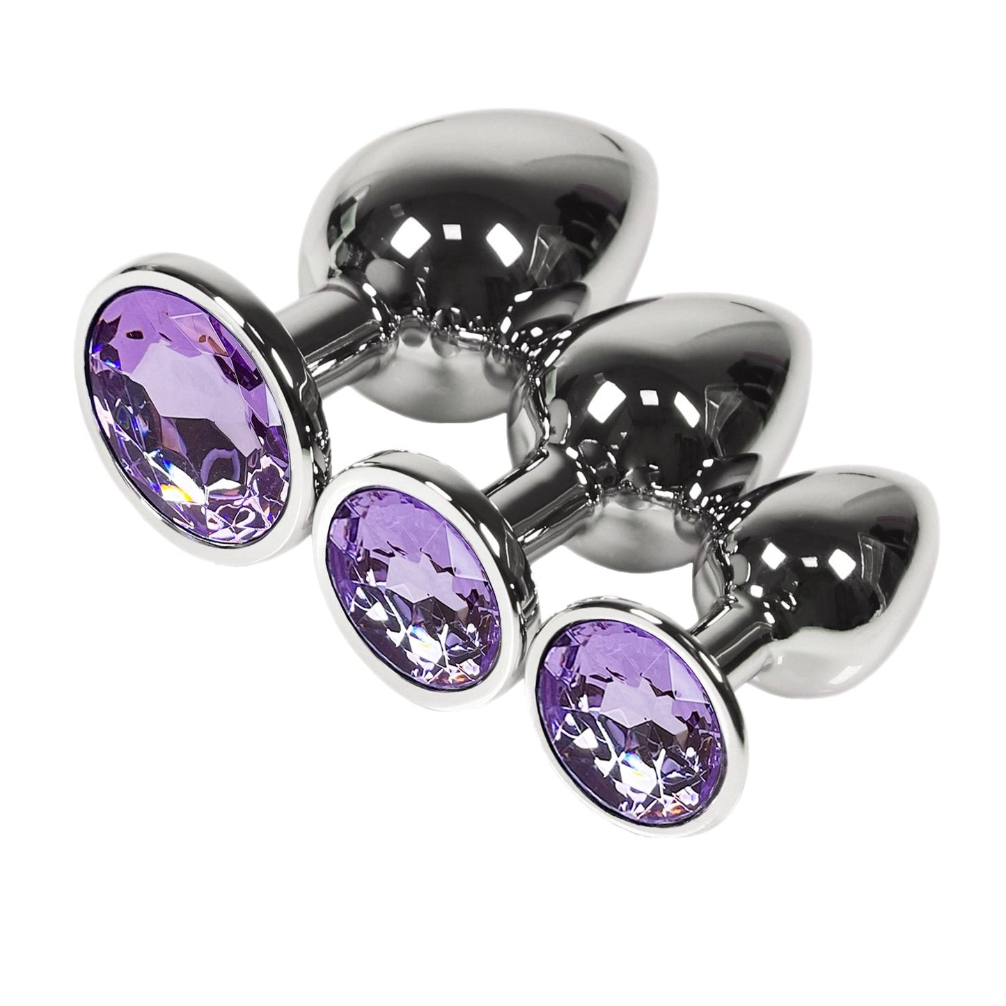Metalen Buttplug Set - Lila - OHYES.nl