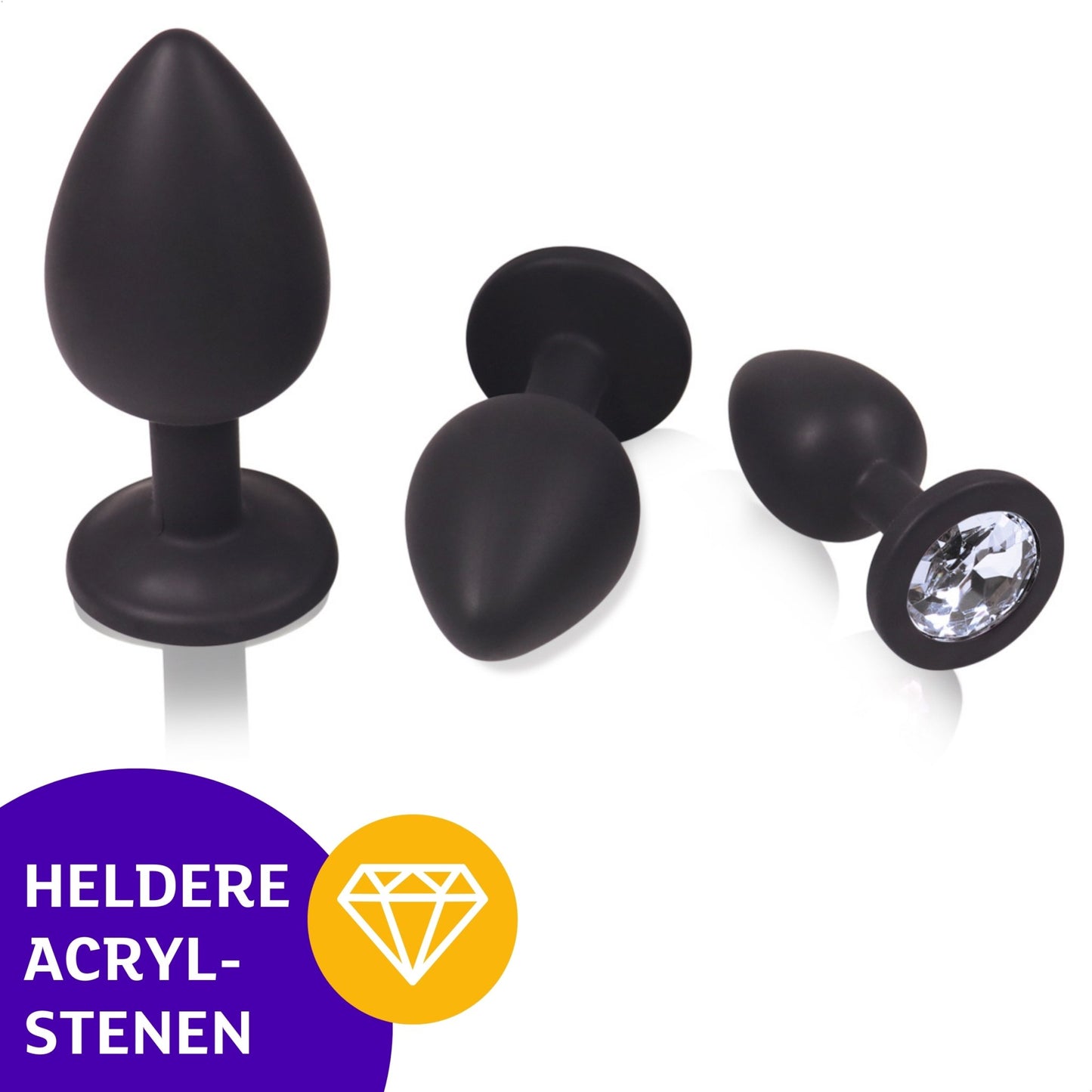 Siliconen Buttplug Set - Wit - OHYES.nl
