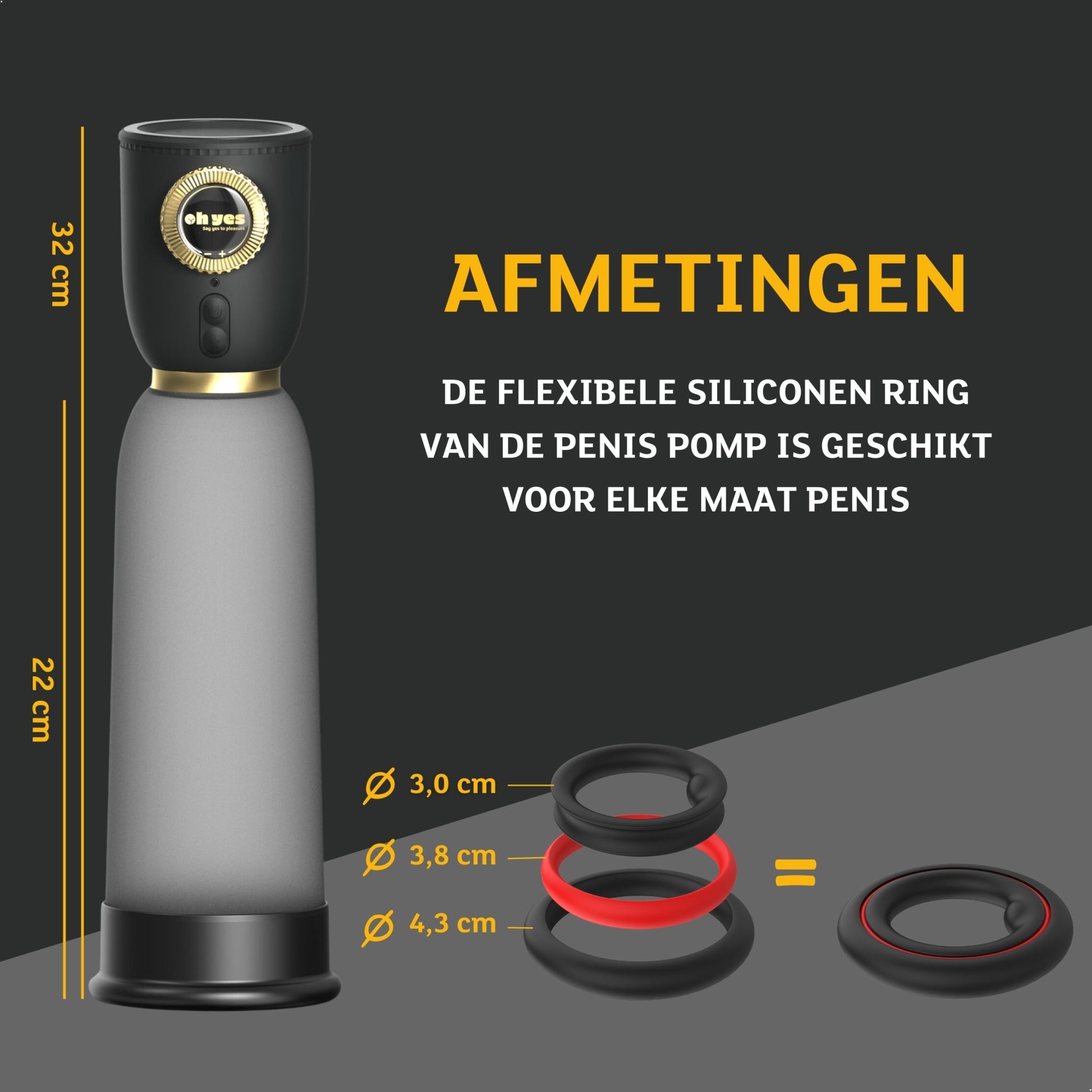 Automatische Penis Pomp met cockringen - OHYES.nl