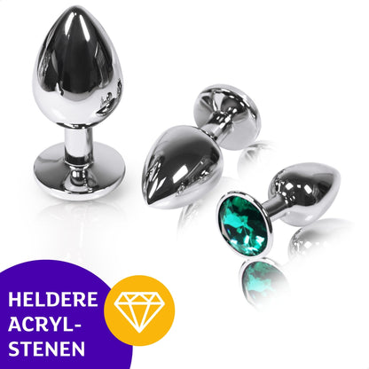 Metalen Buttplug Set - Groen - OHYES.nl