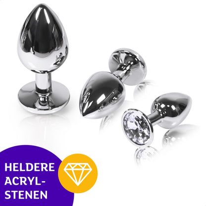 Metalen Buttplug Set - Wit - OHYES.nl