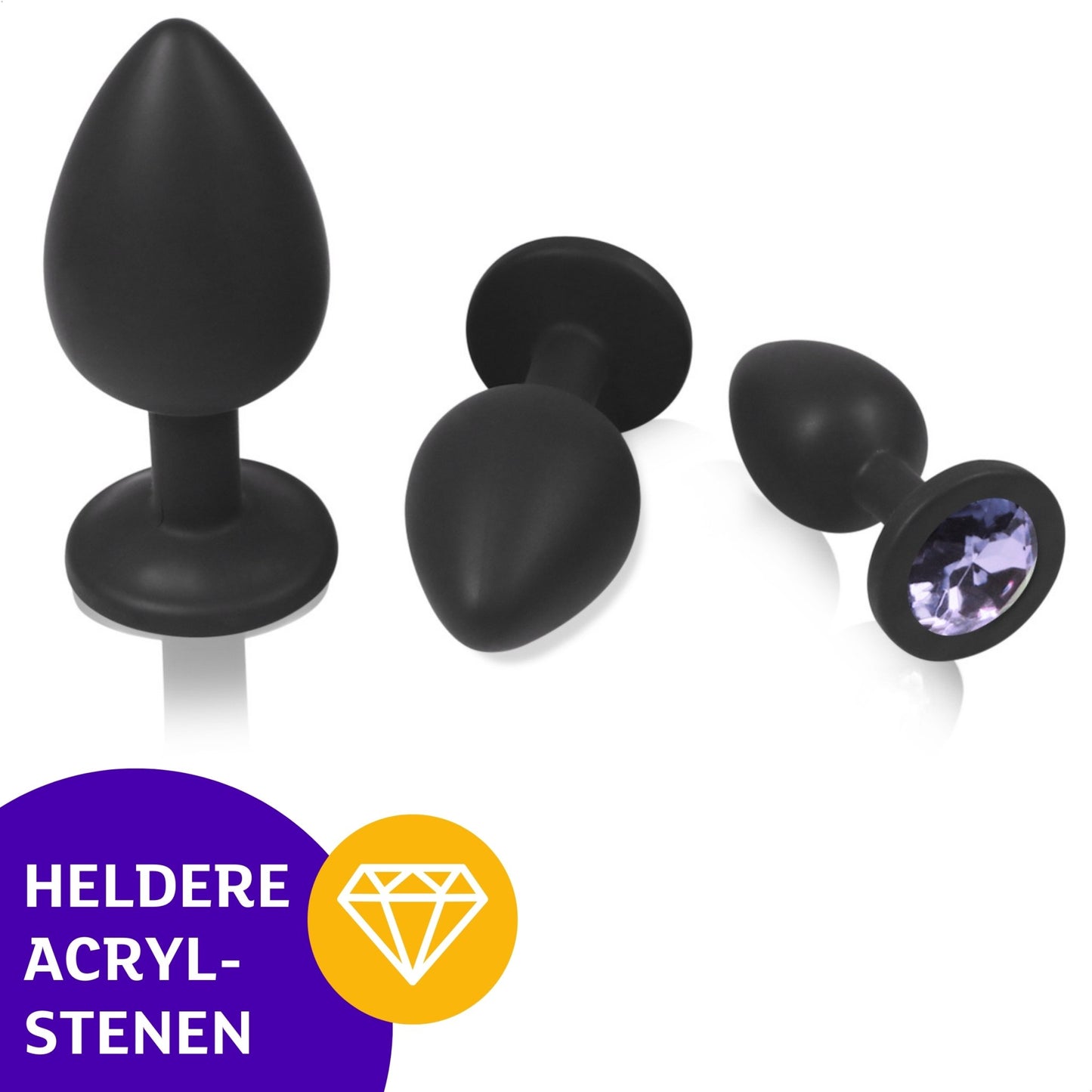 Siliconen Buttplug Set - Lila - OHYES.nl