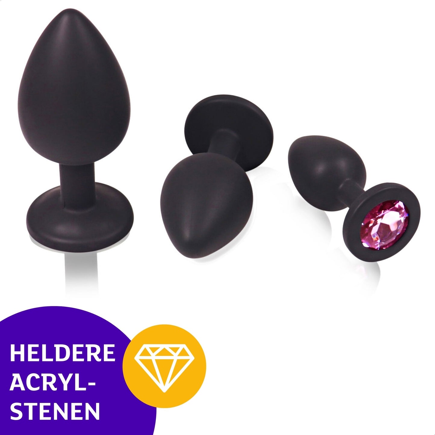 Siliconen Buttplug Set - Roze - OHYES.nl