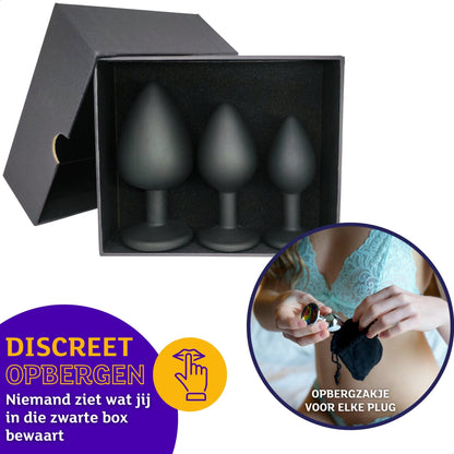 Siliconen Buttplug Set - Roze - OHYES.nl