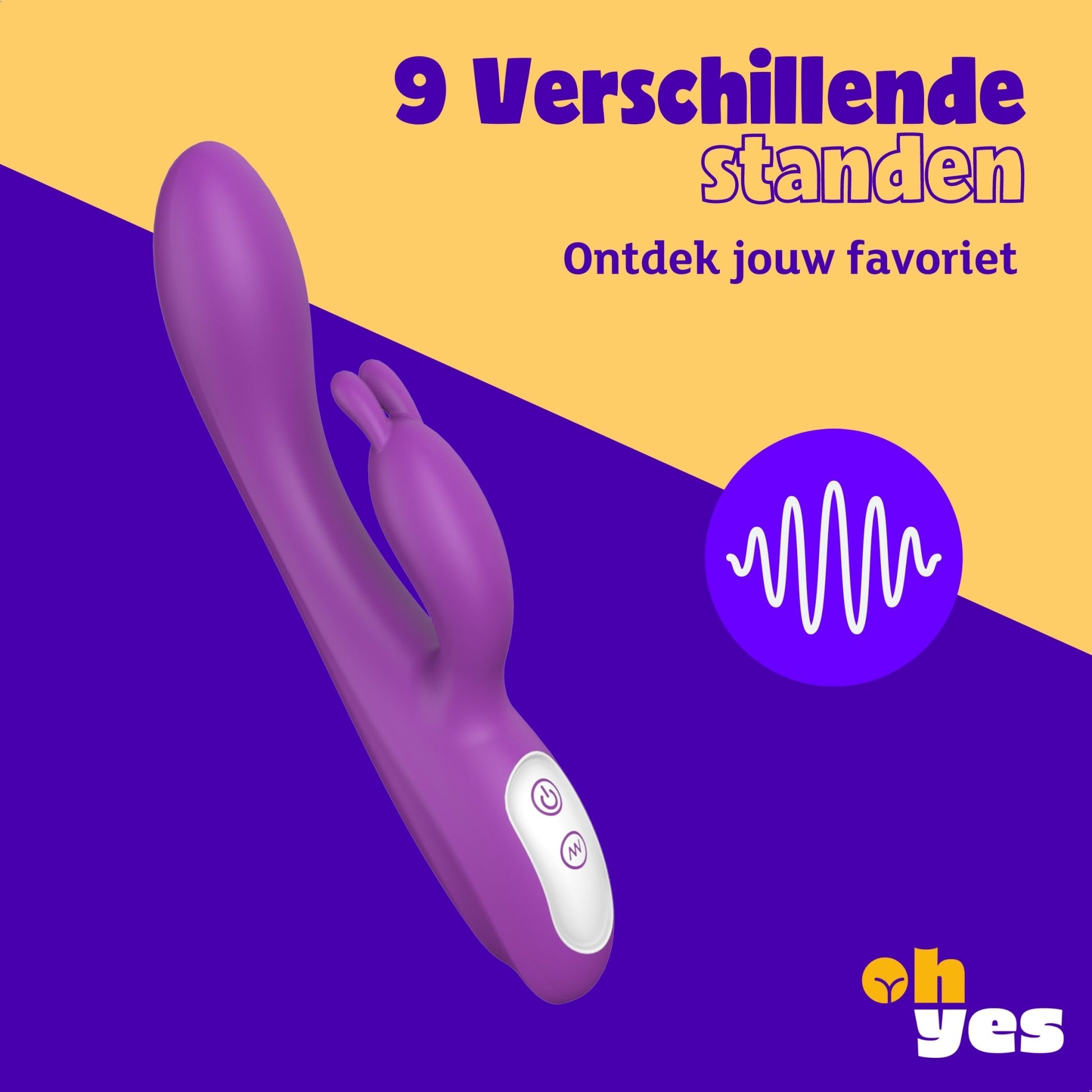 Verwarmde Tarzan Vibrator - Rabbit Vibrator voor Clitoris en G-spot stimulatie - Paars - OHYES.nl